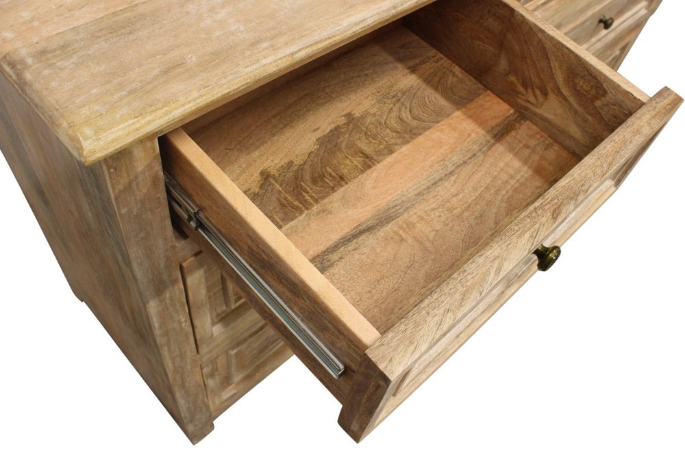 68" Natural Solid Wood Seven Drawer Double Dresser — view 5