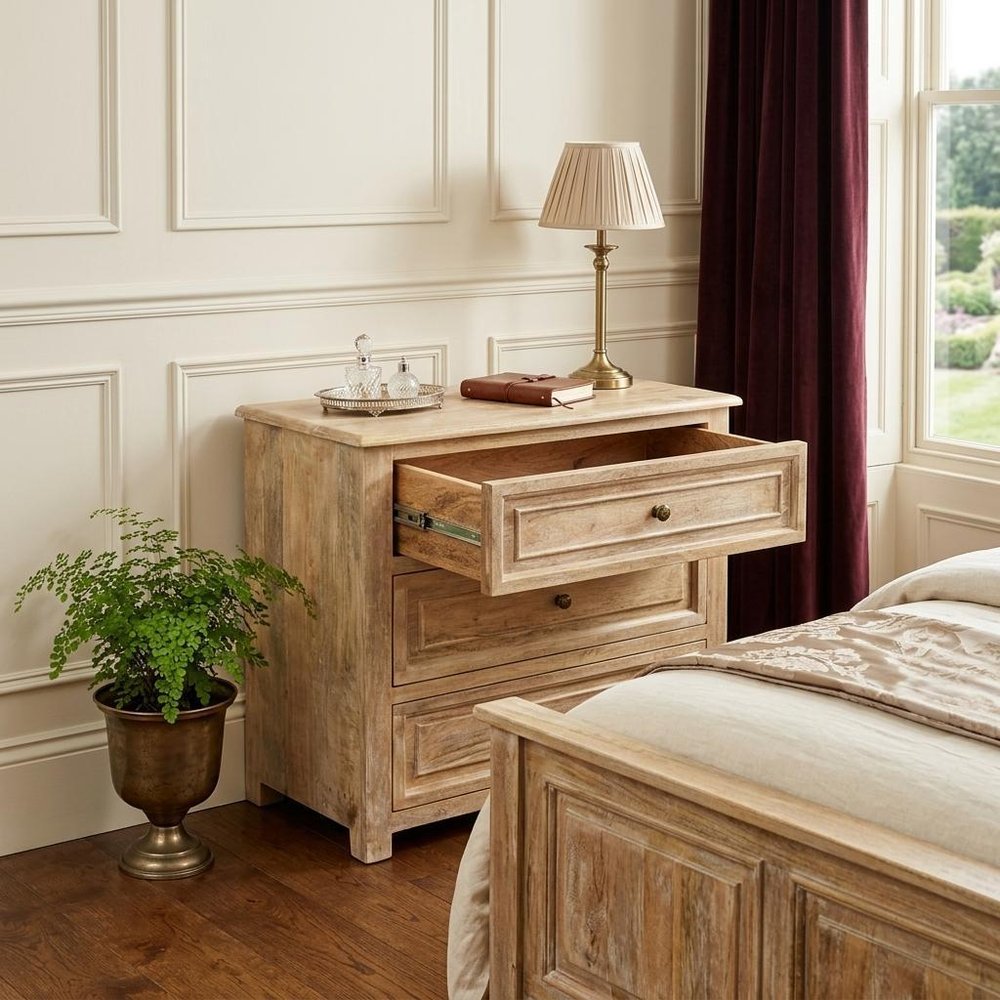 68" Natural Solid Wood Seven Drawer Double Dresser — view 9