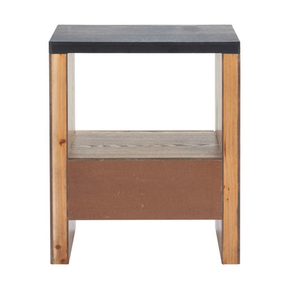 20" Black Wood Pedestal End Table With Drawer And Shelf HomeRoots
