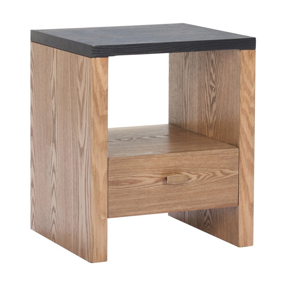 20" Black Wood Pedestal End Table With Drawer And Shelf HomeRoots