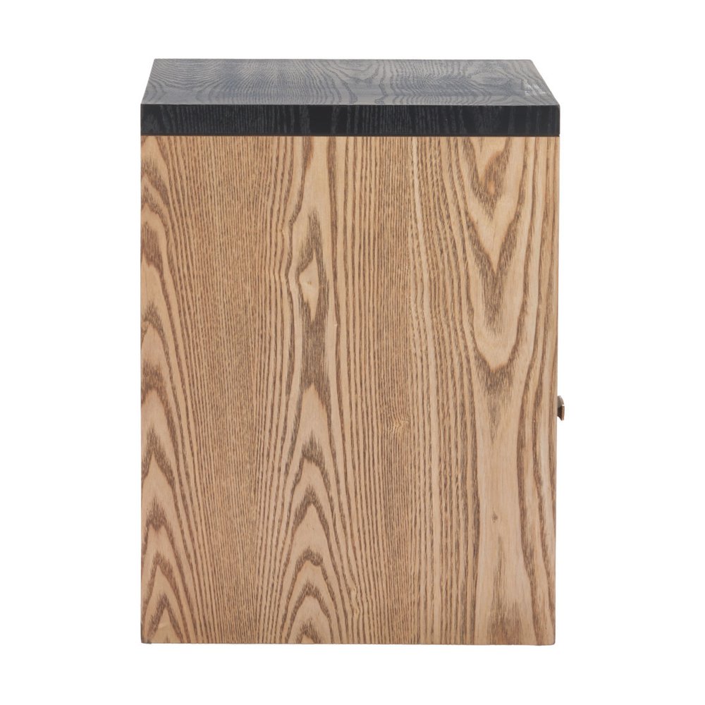 20" Black Wood Frame End Table With Drawer And Shelf — view 9