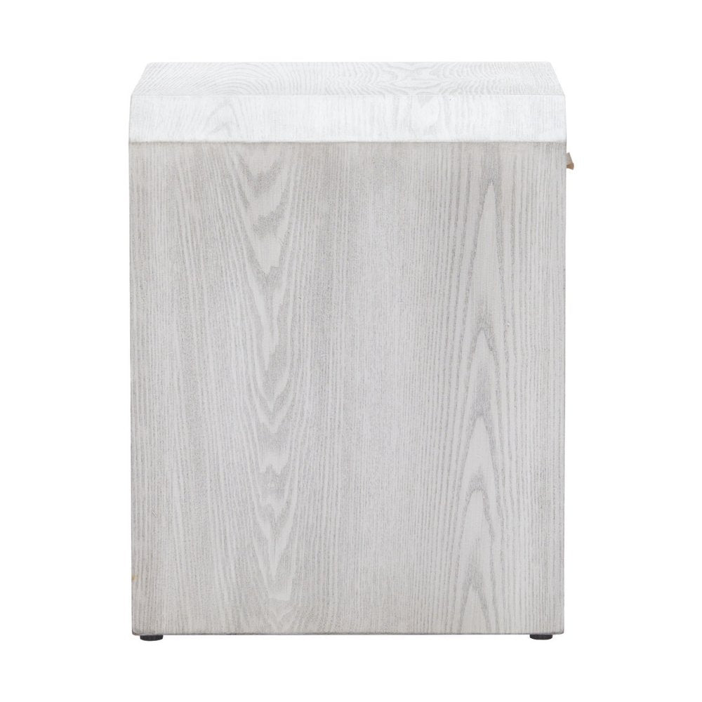 20" White Wood Faceted End Table With Drawer And Shelf — view 6