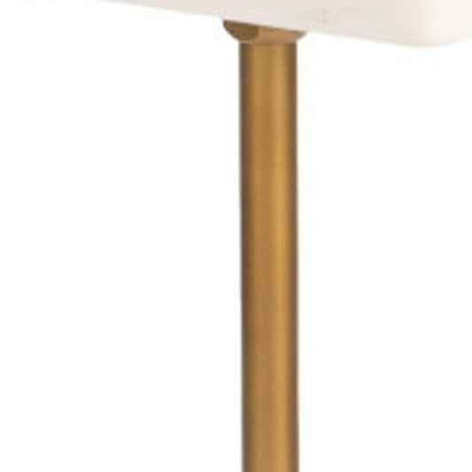 22" White Marble and Iron Free Form Pedestal End Table