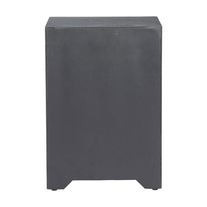 22" Gray Black and Natural Solid Wood End Table With Drawer And Shelf HomeRoots