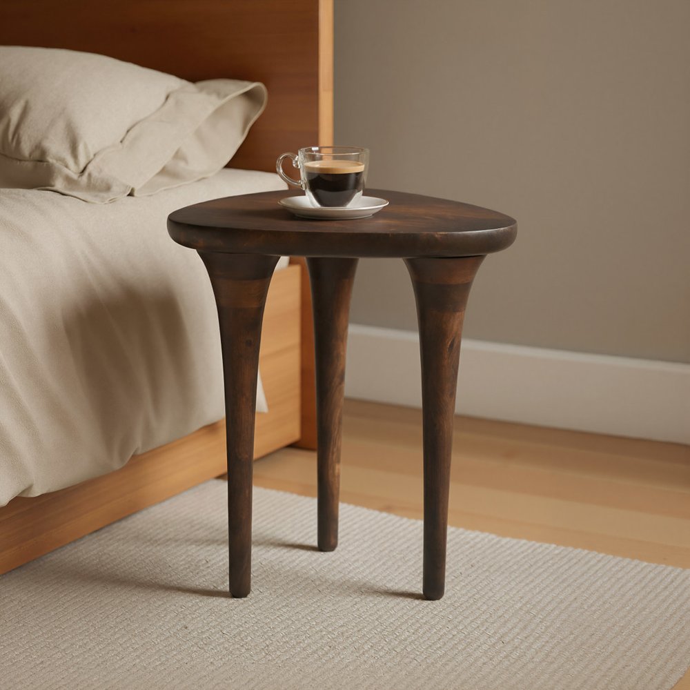22" Walnut Solid Wood Oval End Table — view 7