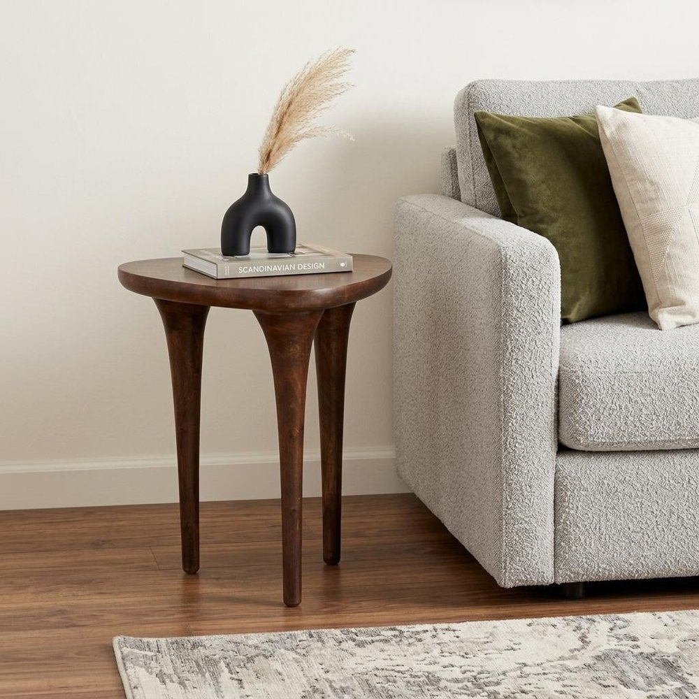 22" Walnut Solid Wood Oval End Table — view 9