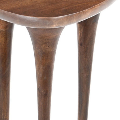 22" Walnut Solid Wood Oval End Table