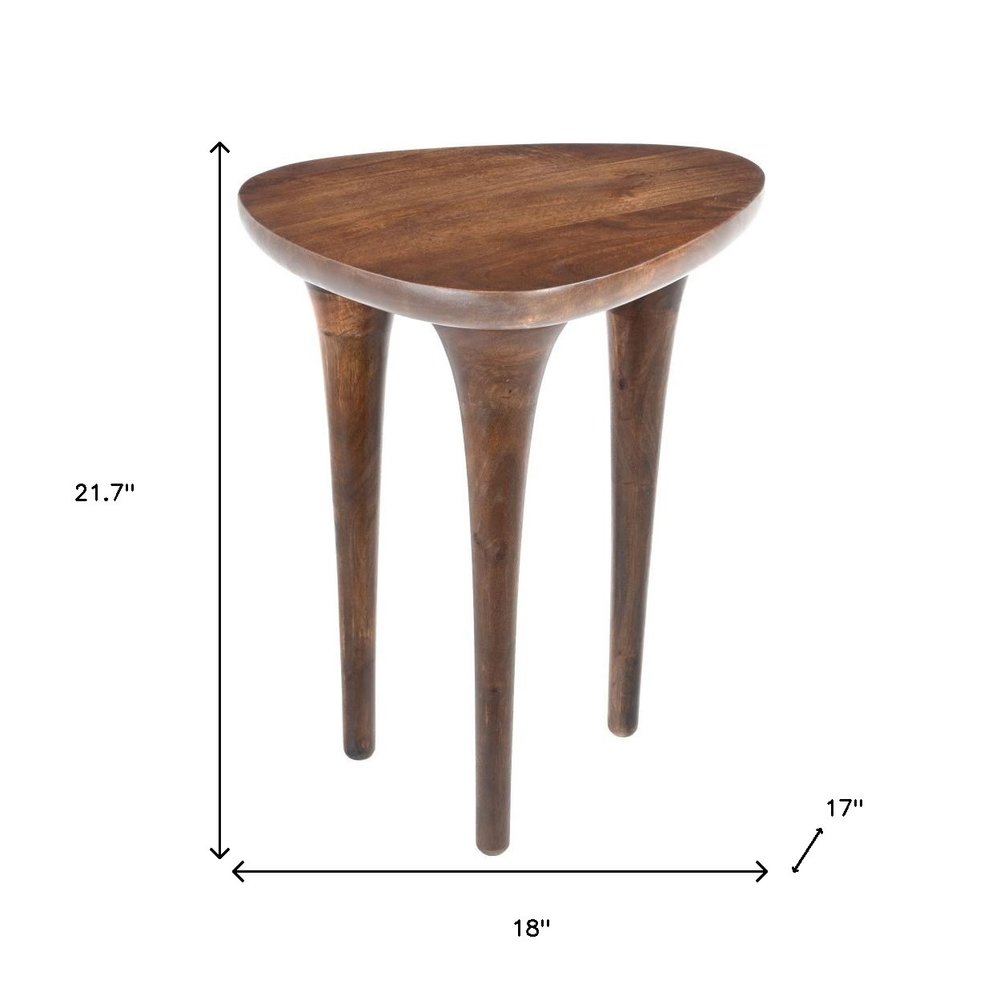 22" Walnut Solid Wood Oval End Table — view 3