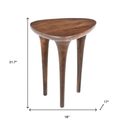 22" Walnut Solid Wood Oval End Table
