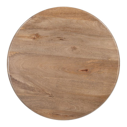 32" White Solid Wood and Wood Round Pedestal Coffee Table HomeRoots