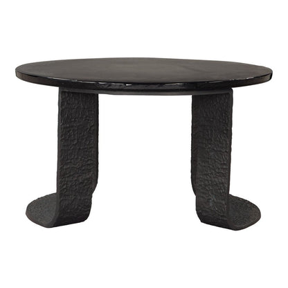 32" Black Glass and Aluminum Round Pedestal Coffee Table HomeRoots