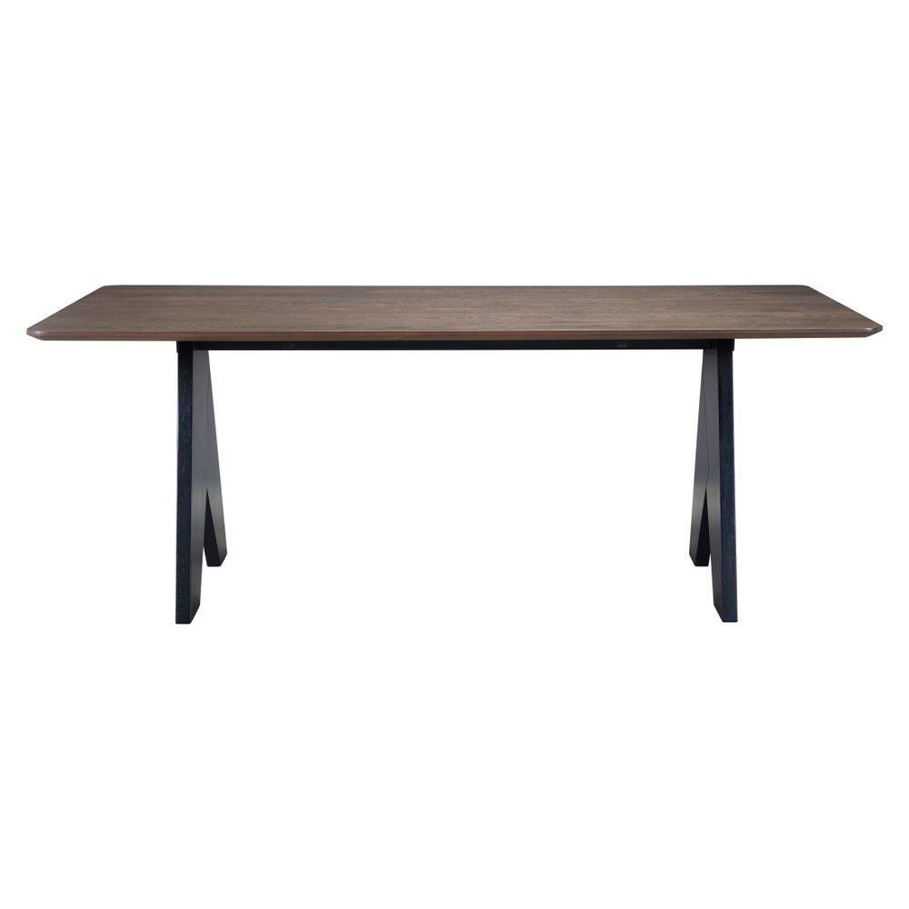 79" Espresso and Black Solid Wood Cross Leg Base Dining Table HomeRoots