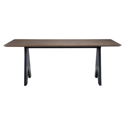 79" Espresso and Black Solid Wood Cross Leg Base Dining Table HomeRoots