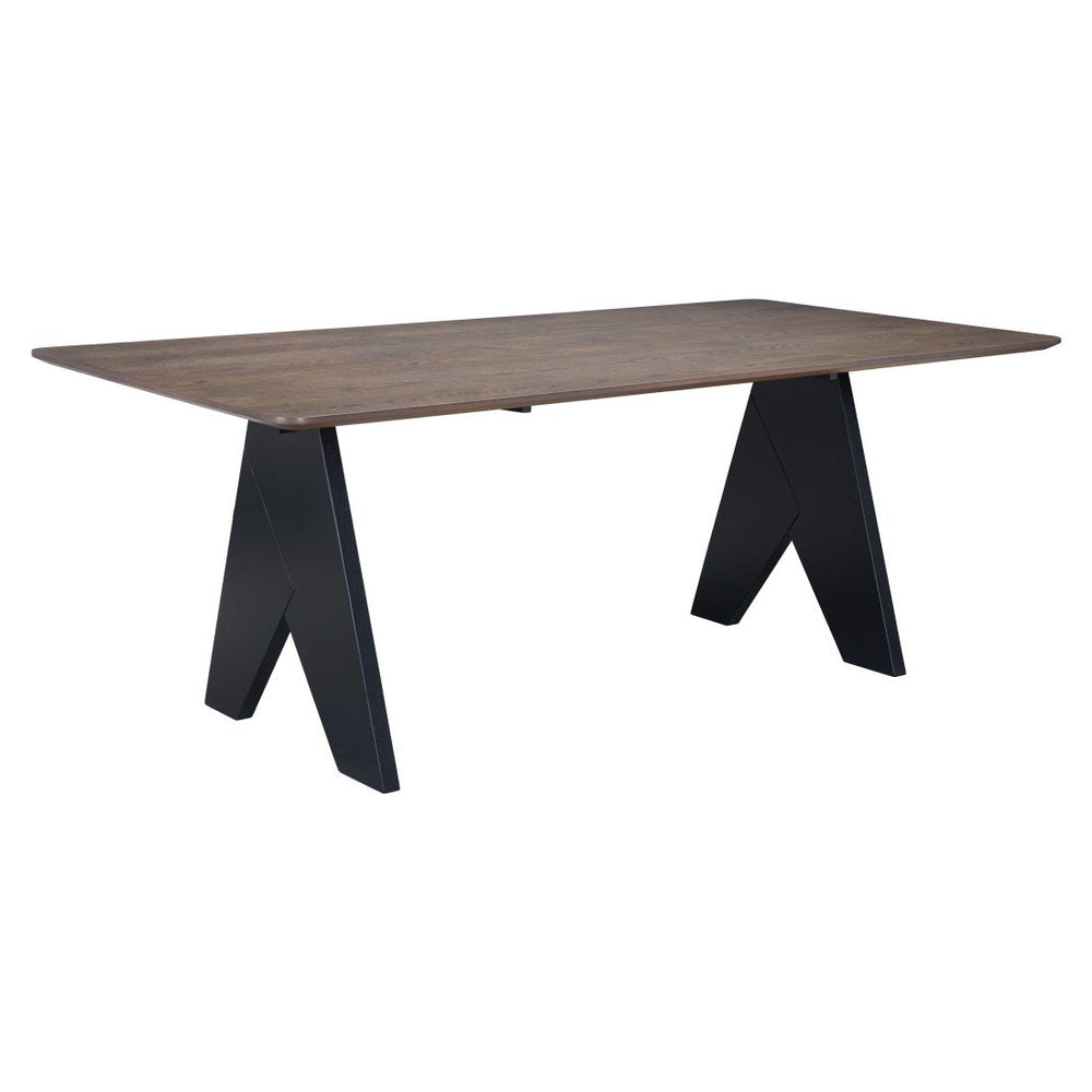 79" Espresso and Black Solid Wood Cross Leg Base Dining Table HomeRoots