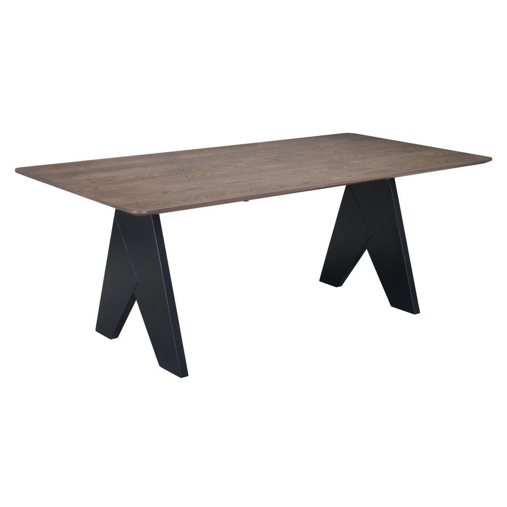 79" Espresso and Black Solid Wood Cross Leg Base Dining Table HomeRoots