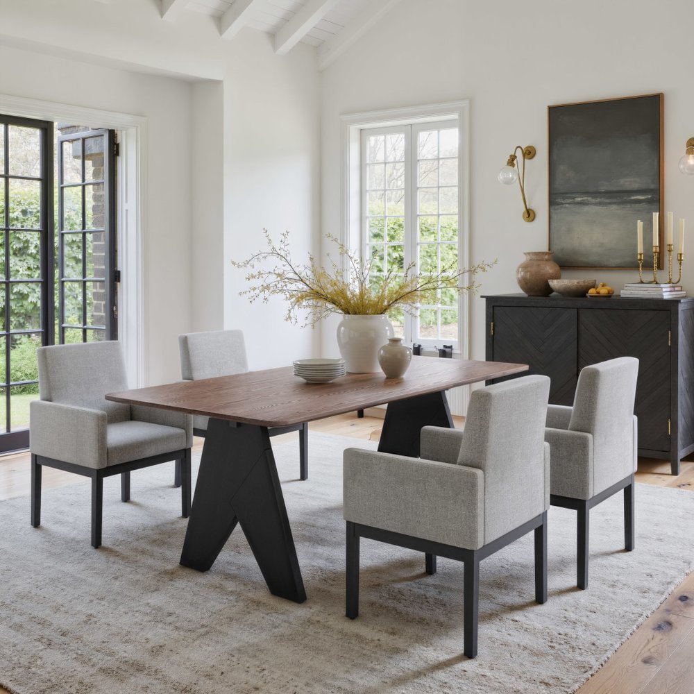 79" Espresso and Black Solid Wood Cross Leg Base Dining Table HomeRoots