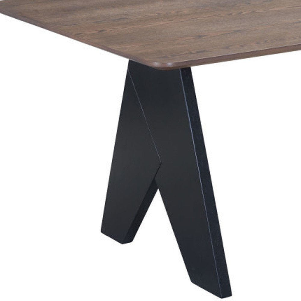79" Espresso and Black Solid Wood Cross Leg Base Dining Table HomeRoots