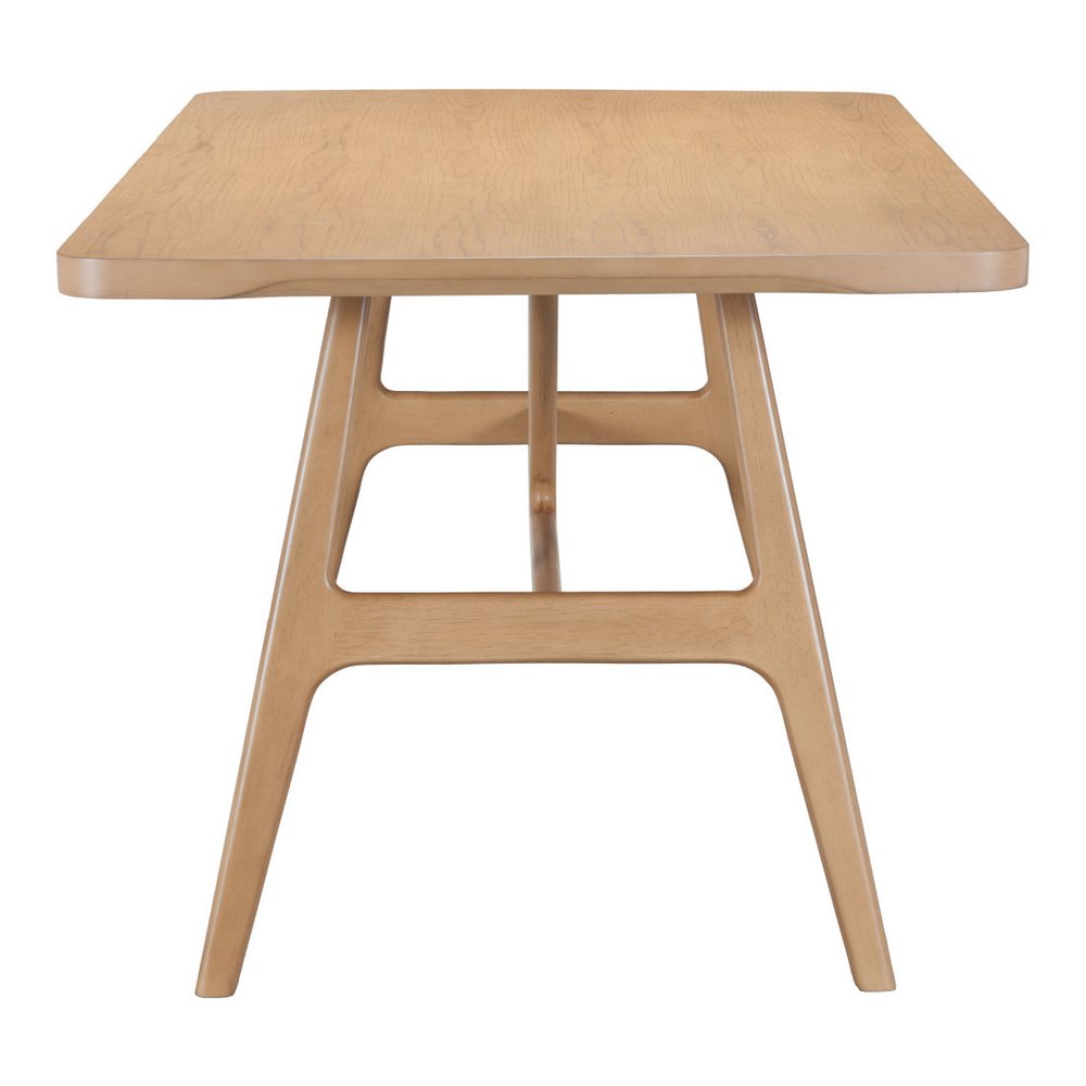 63" Natural Solid Wood Trestle Base Dining Table HomeRoots