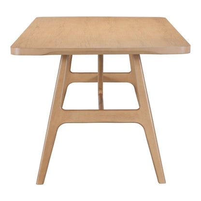 63" Natural Solid Wood Trestle Base Dining Table HomeRoots