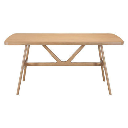 63" Natural Solid Wood Trestle Base Dining Table HomeRoots