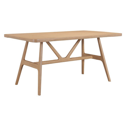 63" Natural Solid Wood Trestle Base Dining Table HomeRoots