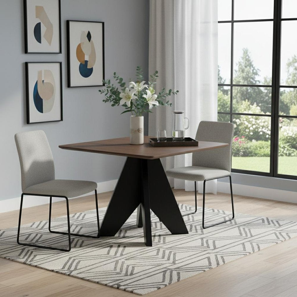 41" Espresso Wood Pedestal Base Square Dining Table HomeRoots