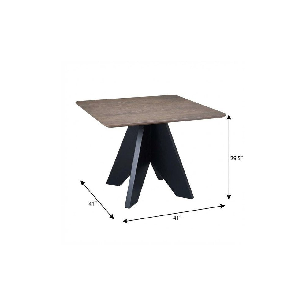 41" Espresso Wood Pedestal Base Square Dining Table HomeRoots