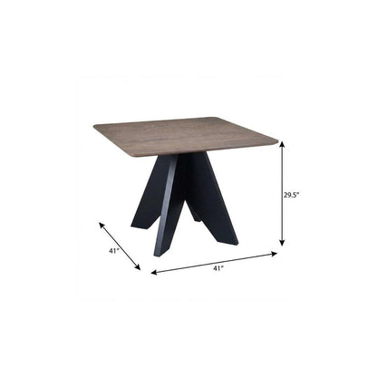 41" Espresso Wood Pedestal Base Square Dining Table HomeRoots