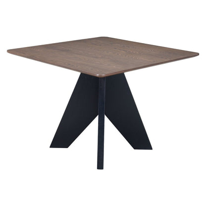 41" Espresso Wood Pedestal Base Square Dining Table HomeRoots