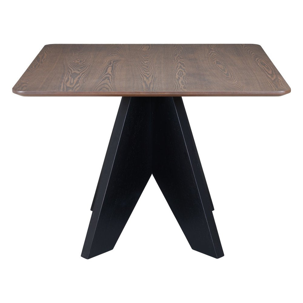 41" Espresso Wood Pedestal Base Square Dining Table HomeRoots