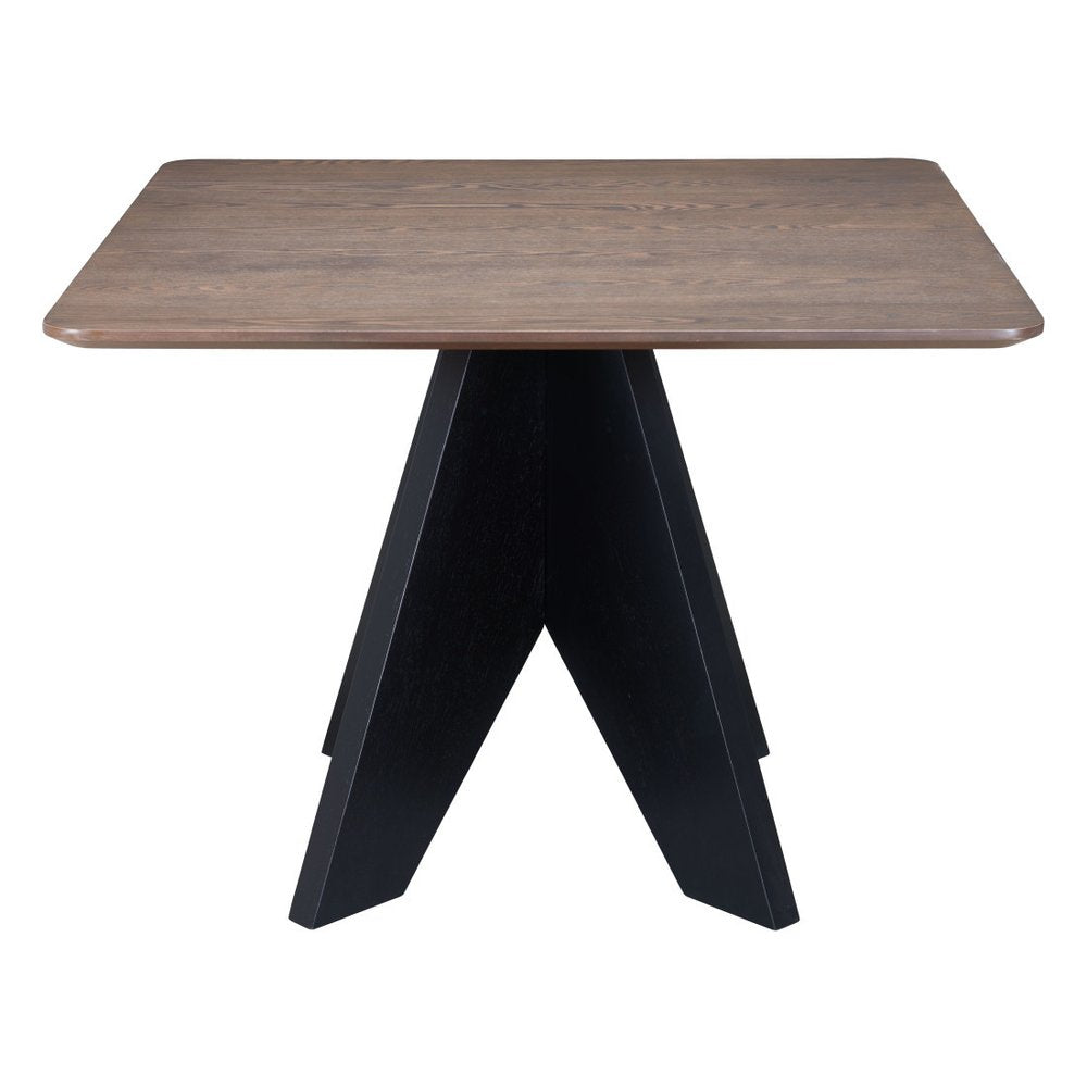 41" Espresso Wood Pedestal Base Square Dining Table HomeRoots