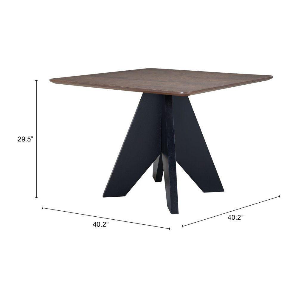 41" Espresso Wood Pedestal Base Square Dining Table HomeRoots