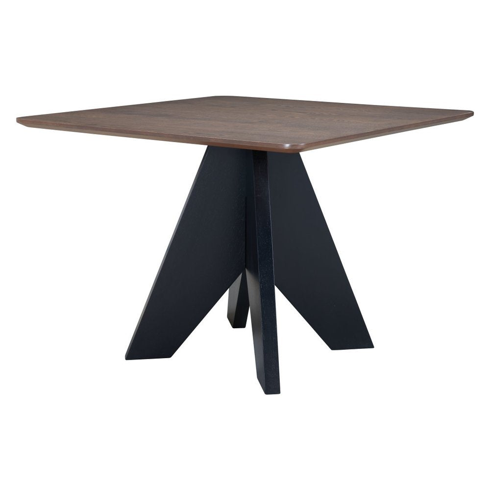 41" Espresso Wood Pedestal Base Square Dining Table HomeRoots
