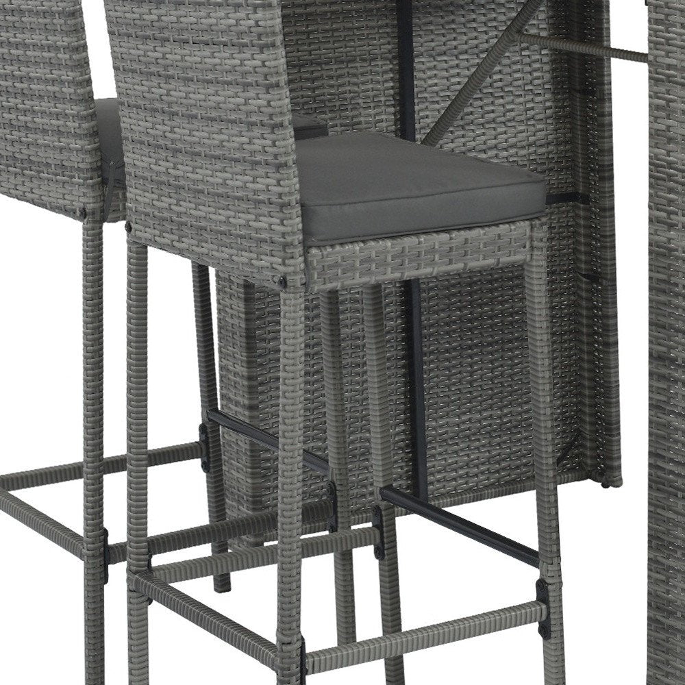 Five Piece Brown and Gray Solid Wood Dining Set with Four Chairs HomeRoots