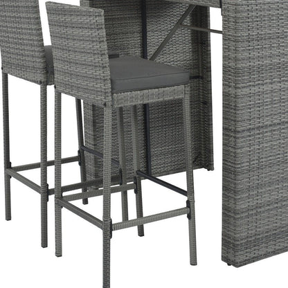 Five Piece Brown and Gray Solid Wood Dining Set with Four Chairs HomeRoots