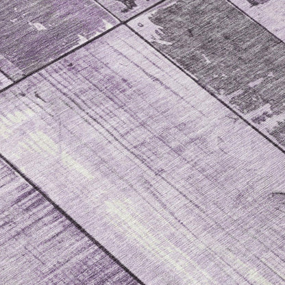 3' X 5' Purple And Gray Geometric Washable Indoor Outdoor Area Rug HomeRoots