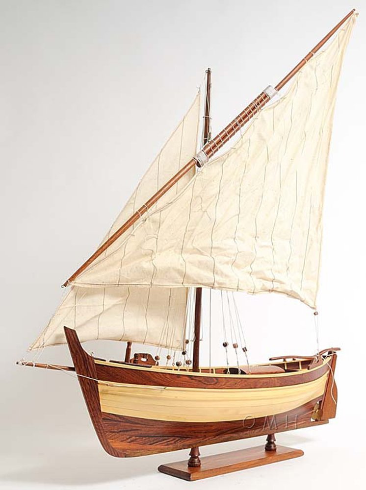 34" Unfinished Wood Hand Painted Model Boat HomeRoots