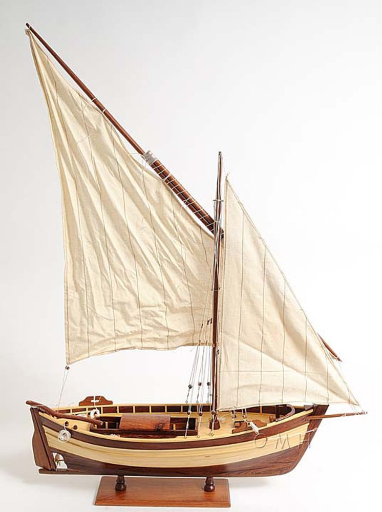 34" Unfinished Wood Hand Painted Model Boat HomeRoots