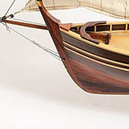 33" Unfinished Wood Hand Painted Model Boat HomeRoots