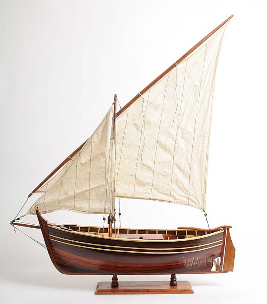 33" Unfinished Wood Hand Painted Model Boat HomeRoots