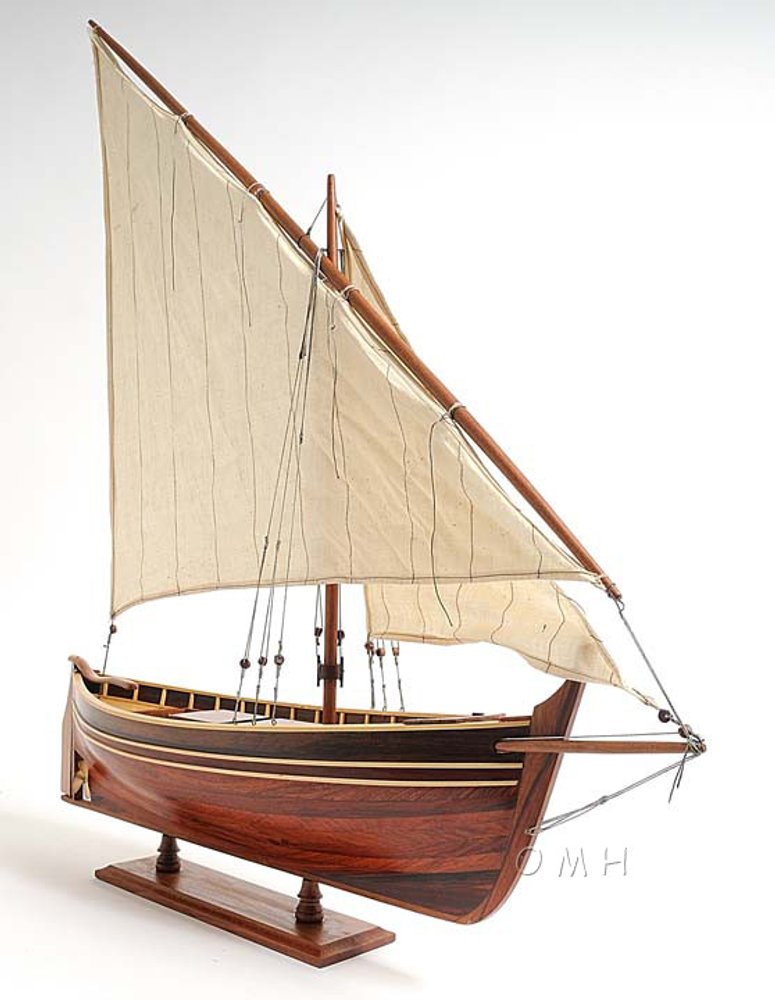 33" Unfinished Wood Hand Painted Model Boat HomeRoots