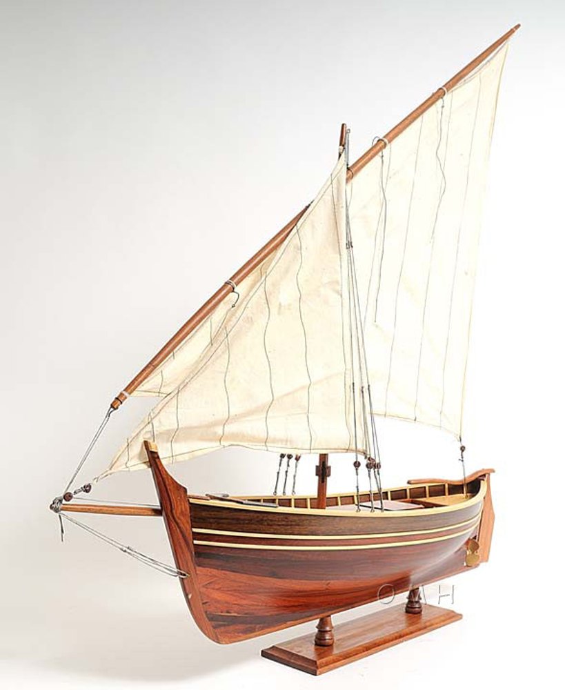 33" Unfinished Wood Hand Painted Model Boat HomeRoots