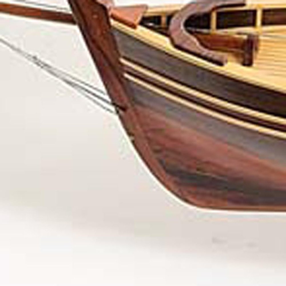 33" Unfinished Wood Hand Painted Model Boat HomeRoots