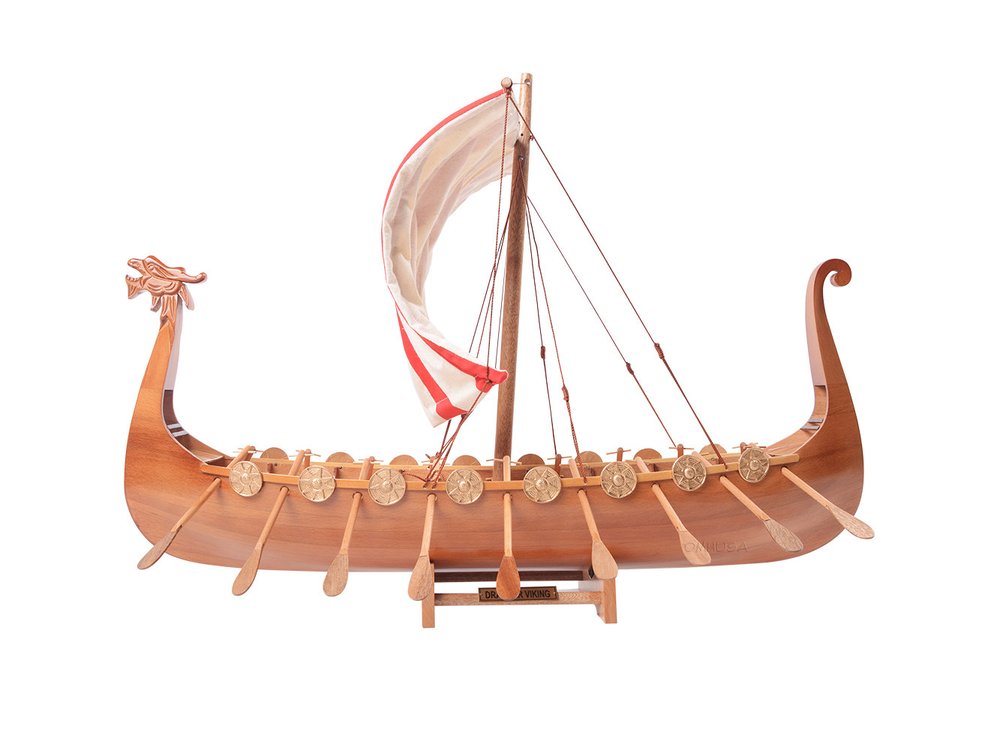 20" Unfinished Wood Hand Painted Model Boat HomeRoots