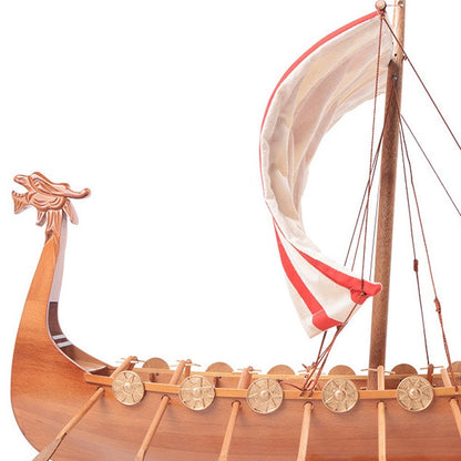 20" Unfinished Wood Hand Painted Model Boat HomeRoots