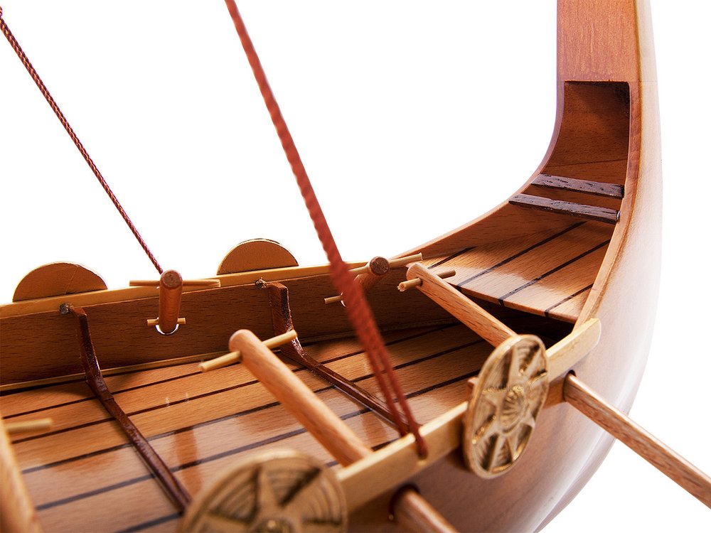 20" Unfinished Wood Hand Painted Model Boat HomeRoots