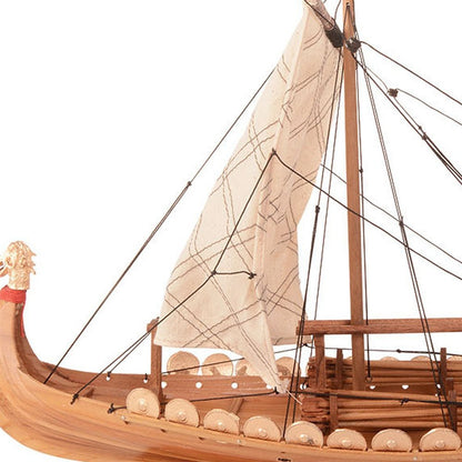 13" Unfinished Wood Hand Painted Model Boat HomeRoots