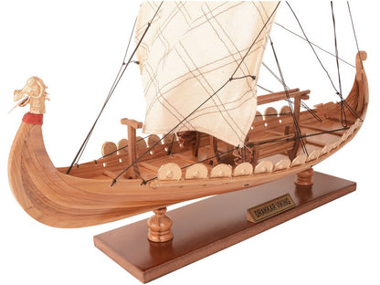 13" Unfinished Wood Hand Painted Model Boat HomeRoots