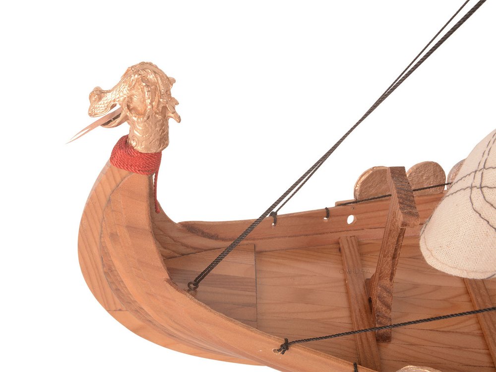 13" Unfinished Wood Hand Painted Model Boat HomeRoots
