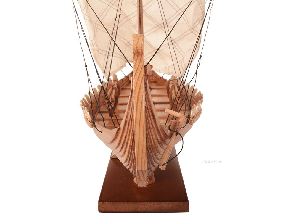 13" Unfinished Wood Hand Painted Model Boat HomeRoots